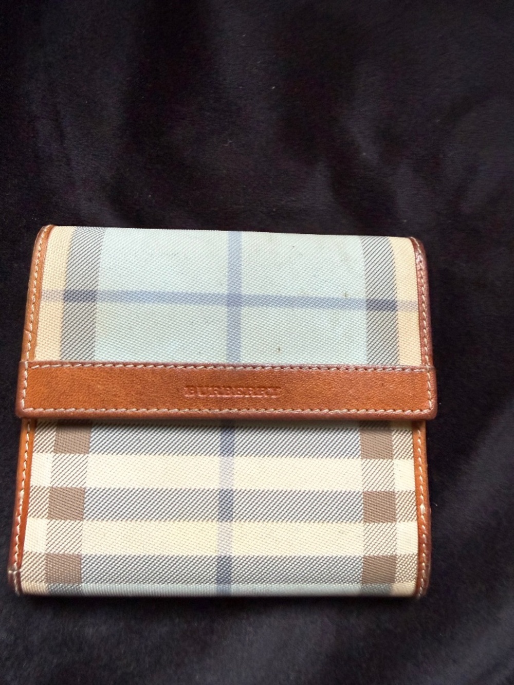 Vintage Burberry Blue Label Nova Check Bifold Compact Wallet